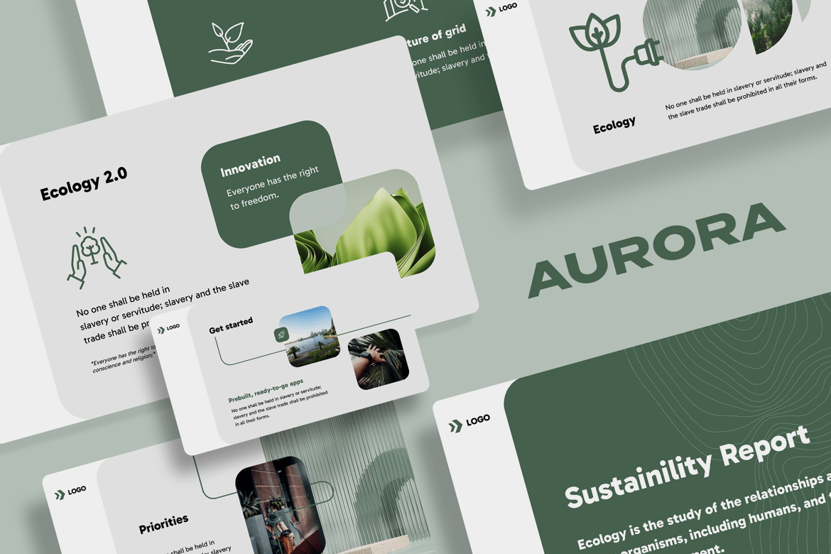 Aurora - Template Presentasi PowerPoint Kreatif dan Profesional
