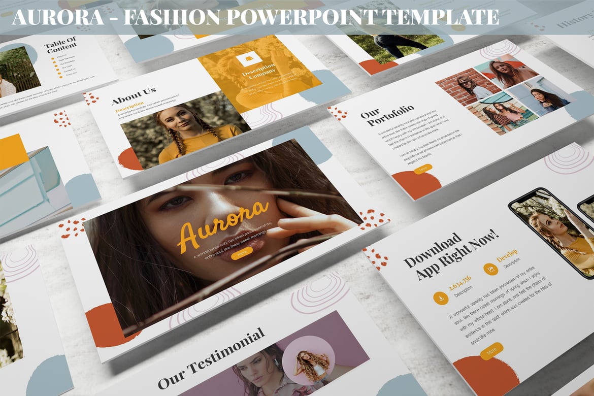 Aurora - Template Presentasi Fashion yang Kreatif dan Menarik