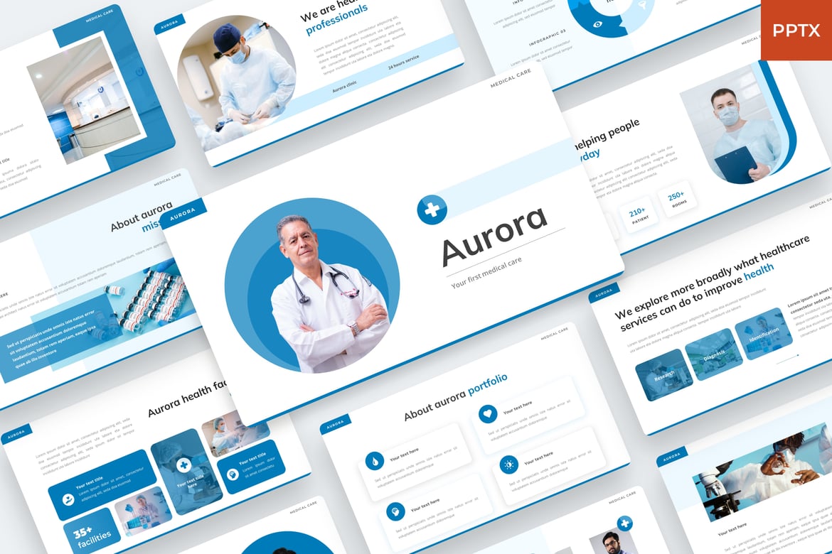 Template PowerPoint Medis Aurora - Solusi Presentasi Profesional Anda