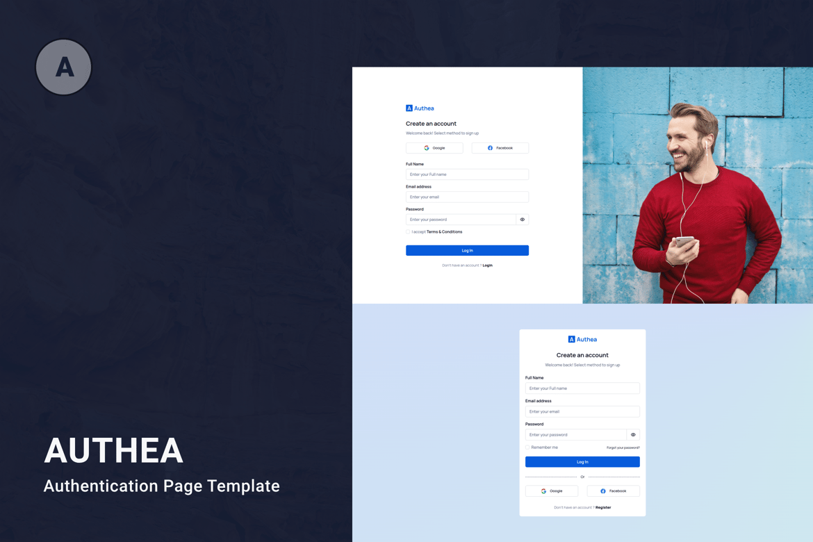 Template HTML Halaman Autentikasi - Authea yang Modern dan Responsif