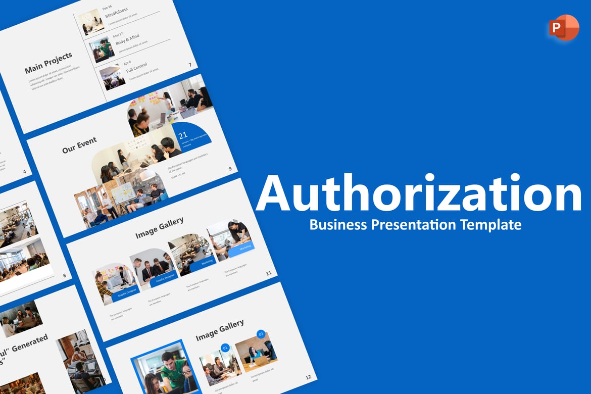 Template PowerPoint Kreatif Berwarna Biru untuk Bisnis Anda