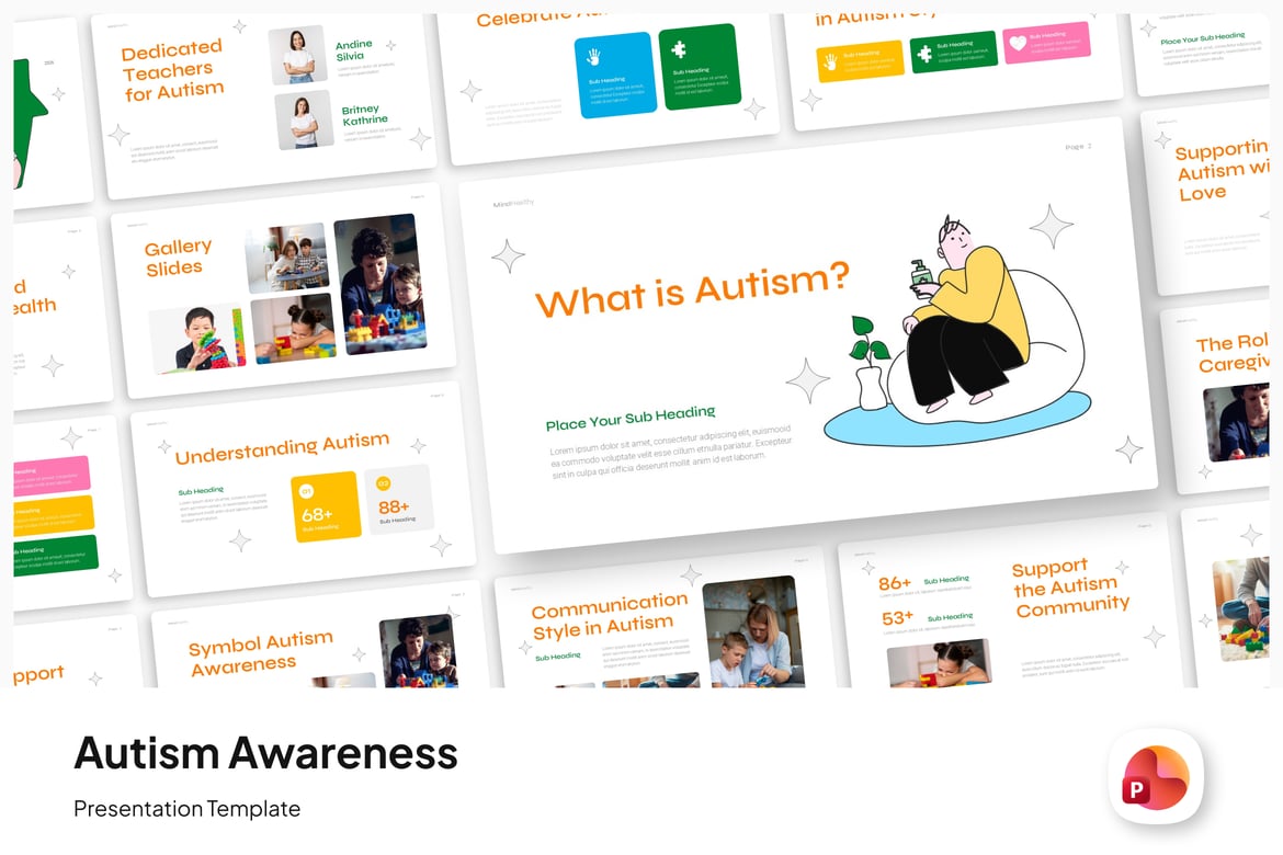 Template Presentasi Kesadaran Autisme yang Menarik