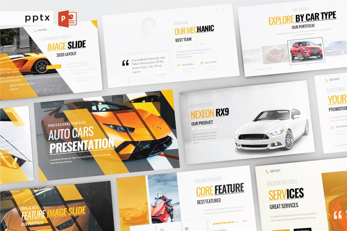 Template PowerPoint Mobil Modern - AUTO CARS V314
