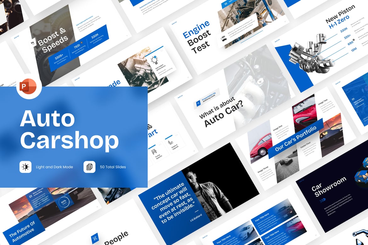 Template PowerPoint Mobil yang Menarik untuk Presentasi Sukses