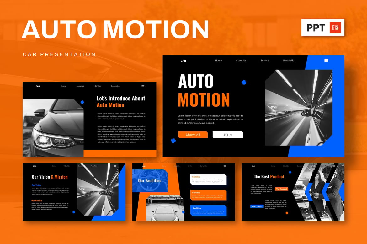 Auto Motion - Template PowerPoint Mobil yang Dinamis