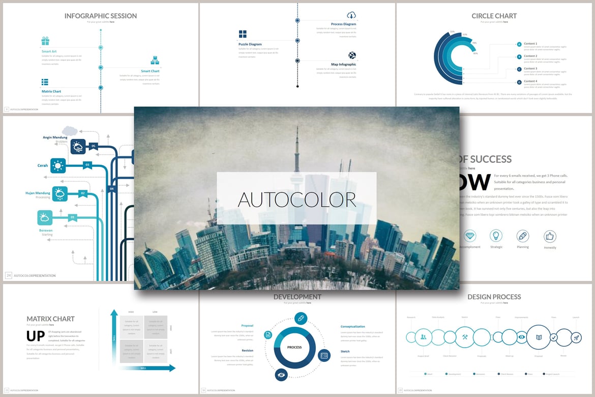 Template Powerpoint Kreatif AUTOCOLOR untuk Presentasi Menarik