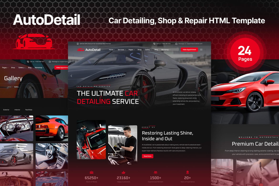 Template Website AutoDetail untuk Toko Detailing Mobil yang Elegan dan Profesional
