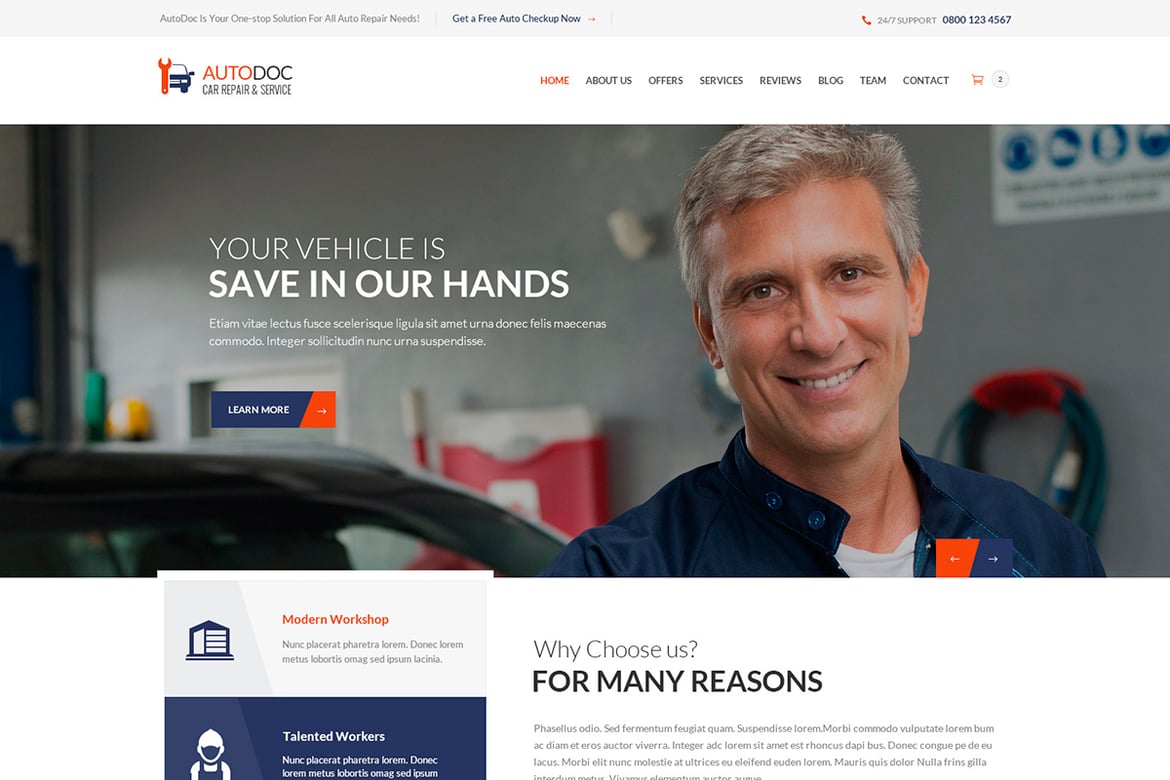 Template Website AutoDoc - Solusi Cerdas untuk Bengkel Mobil Anda