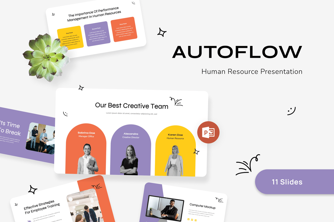Template Presentasi PowerPoint Sumber Daya Manusia Autoflow yang Modern