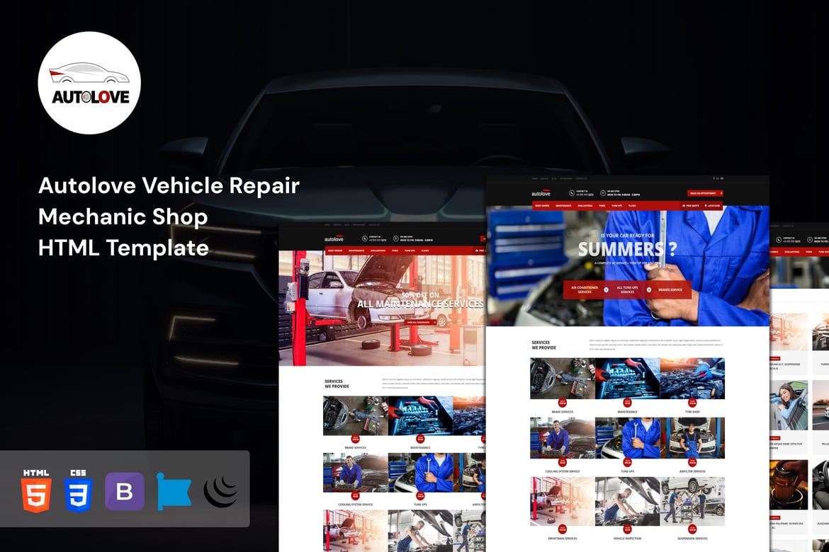 Template Website Autolove - Solusi Modern untuk Bengkel Mobil Anda