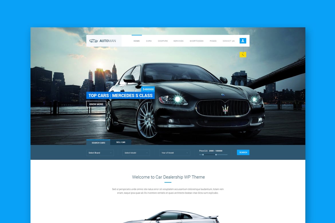 Automan - Template Website Mobil Terbaik untuk Dealer Mobil Modern
