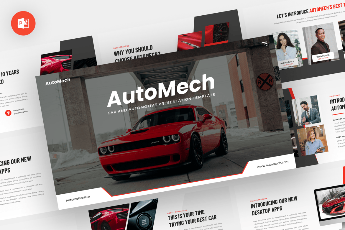 Automech - Template Powerpoint Otomotif yang Modern dan Profesional