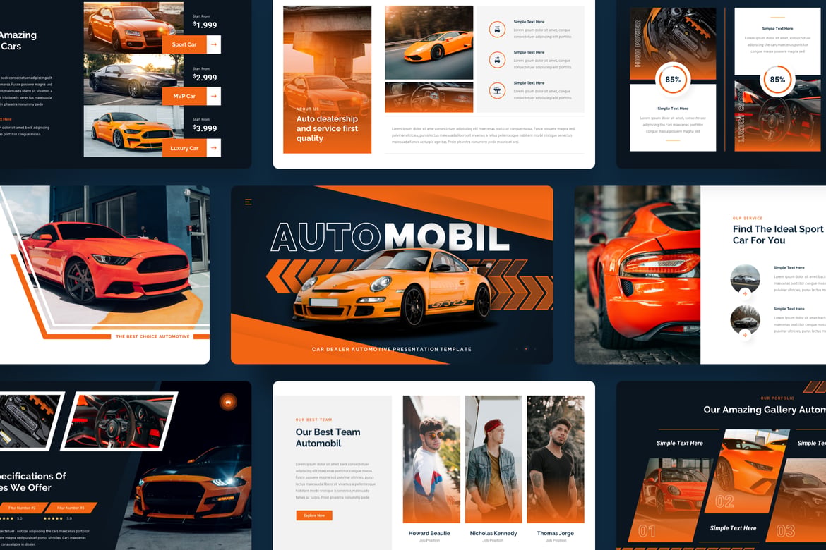 Template Presentasi PowerPoint Dealer Mobil Modern dan Profesional
