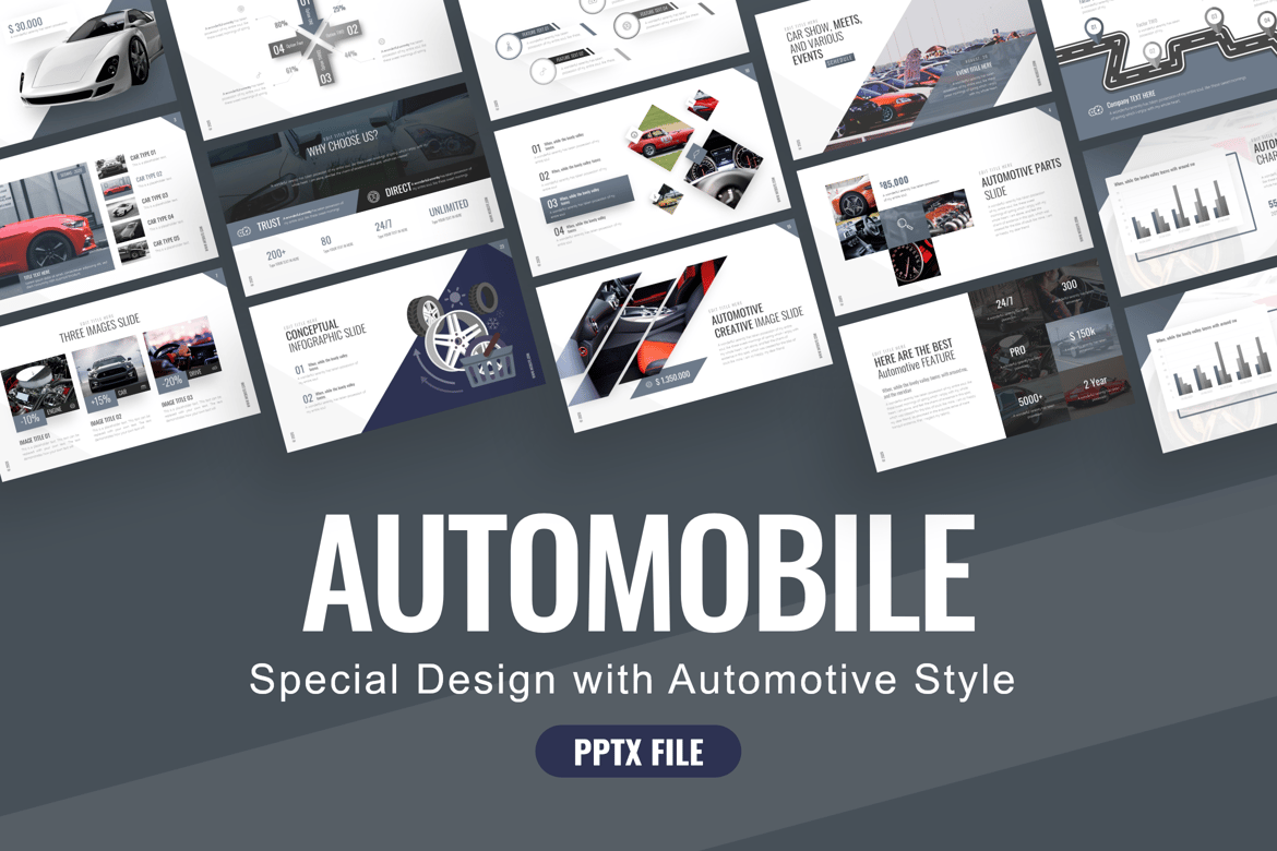 Template Powerpoint Transportasi Otomotif yang Menarik dan Fungsional