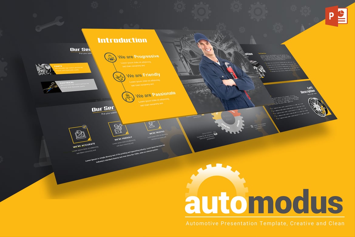 Template Presentasi Otomotif Automodus - Powerpoint Profesional