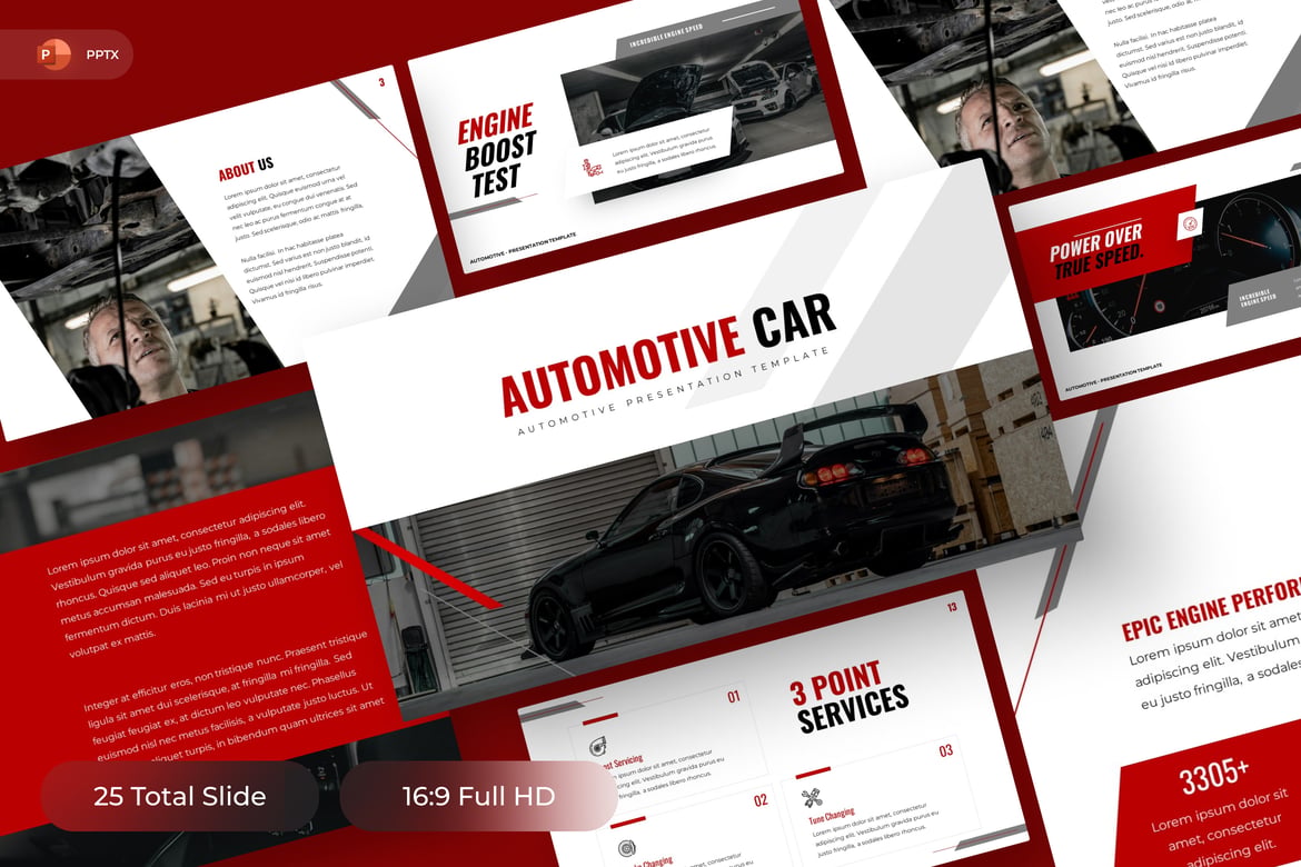 Template PowerPoint Otomotif untuk Presentasi Menarik
