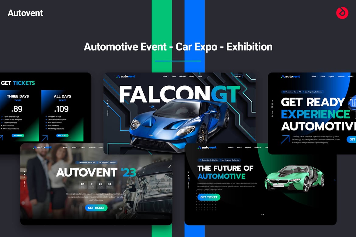 Template Website Otomotif untuk Event dan Pameran Mobil - Autovent