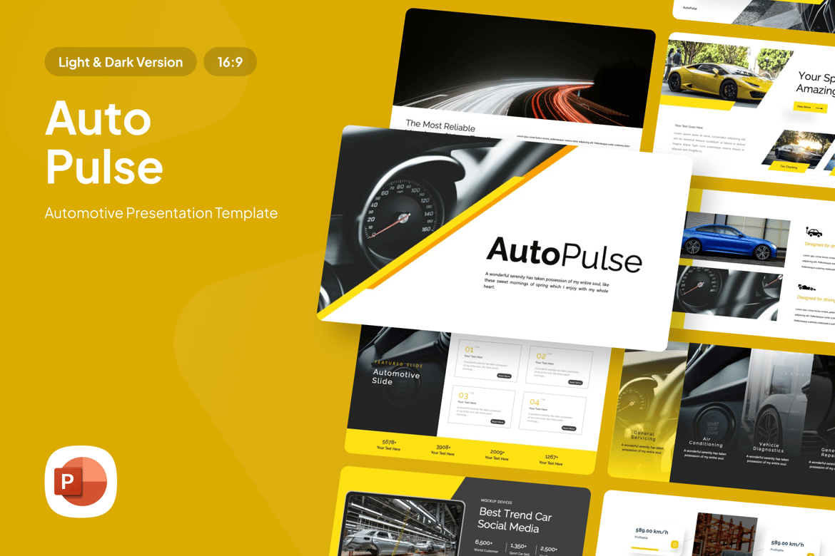 Template Presentasi Automotive Motors - PowerPoint Menarik