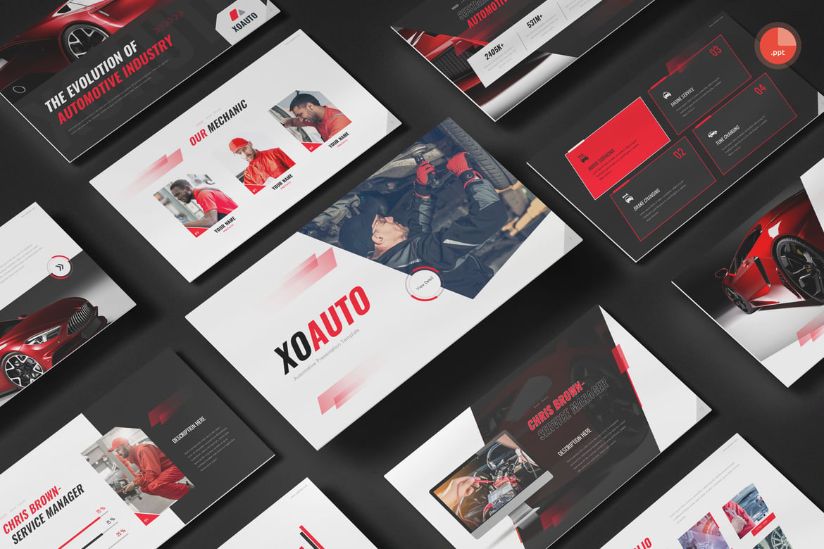 Template Presentasi Otomotif Profesional untuk PowerPoint