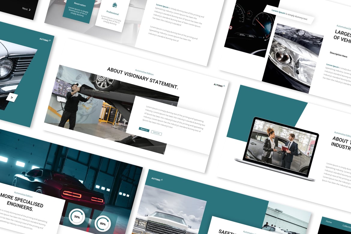 Template Presentasi PowerPoint Otomotif yang Menarik dan Profesional