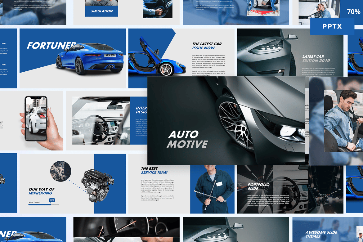 Template Powerpoint Otomotif Modern dan Profesional