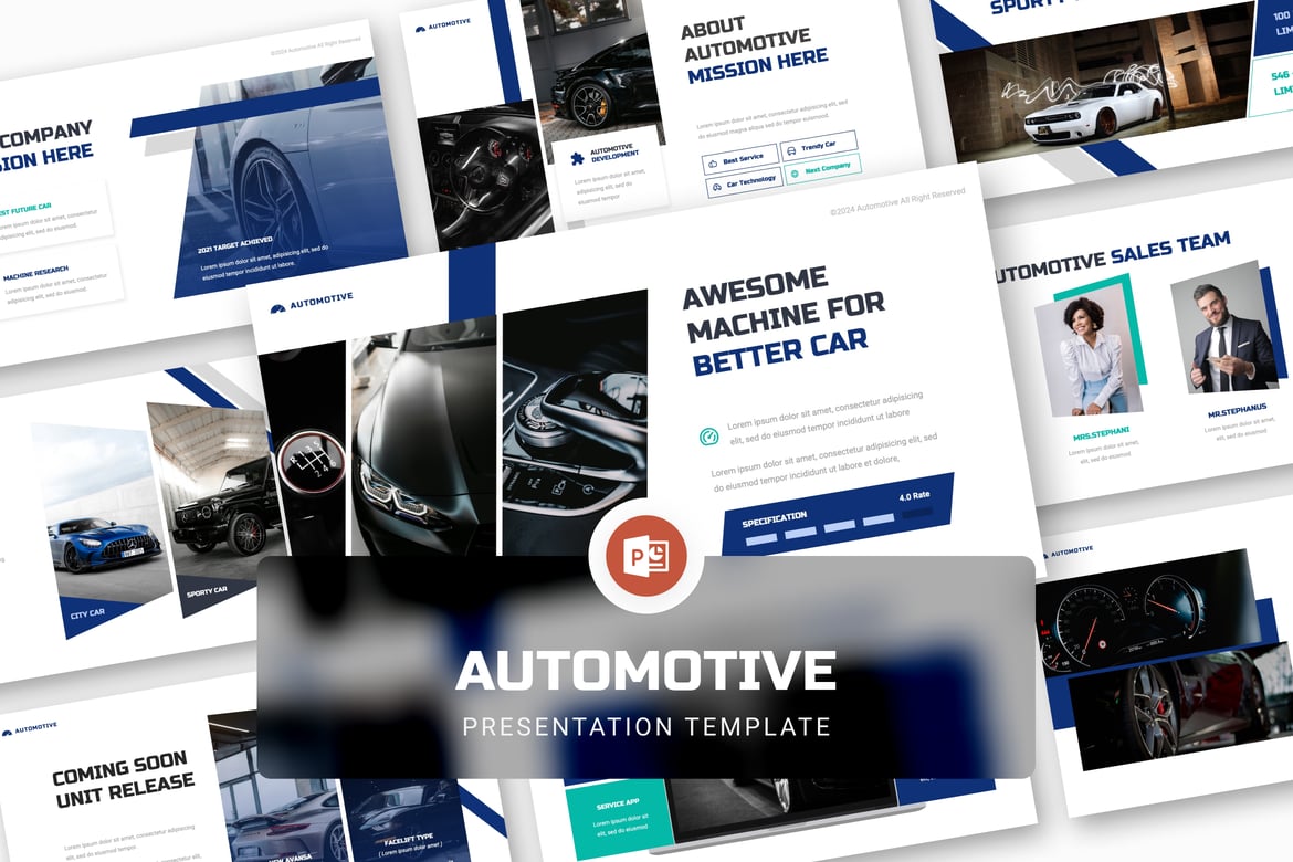 Template Presentasi Otomotif PowerPoint yang Menarik