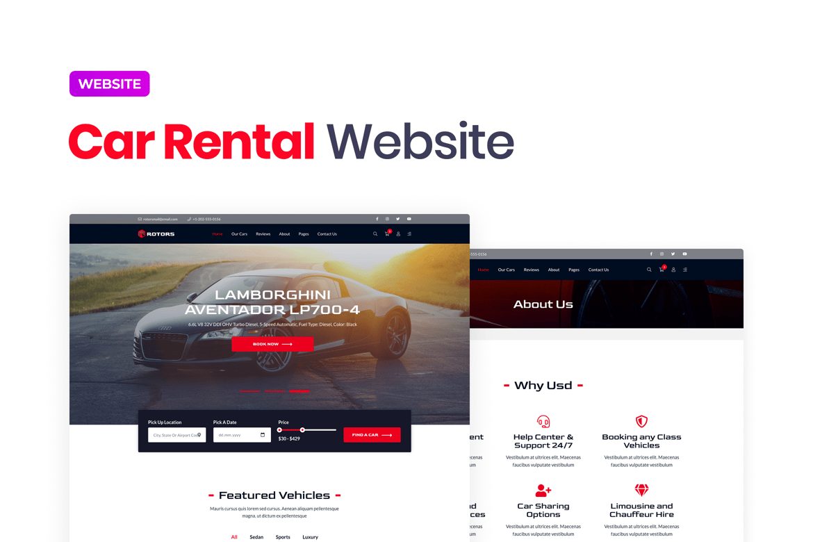 Template Website Rental Mobil yang Menarik dan Fungsional