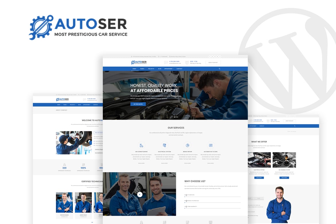 Autoser - Tema WordPress Profesional untuk Layanan Perbaikan Mobil