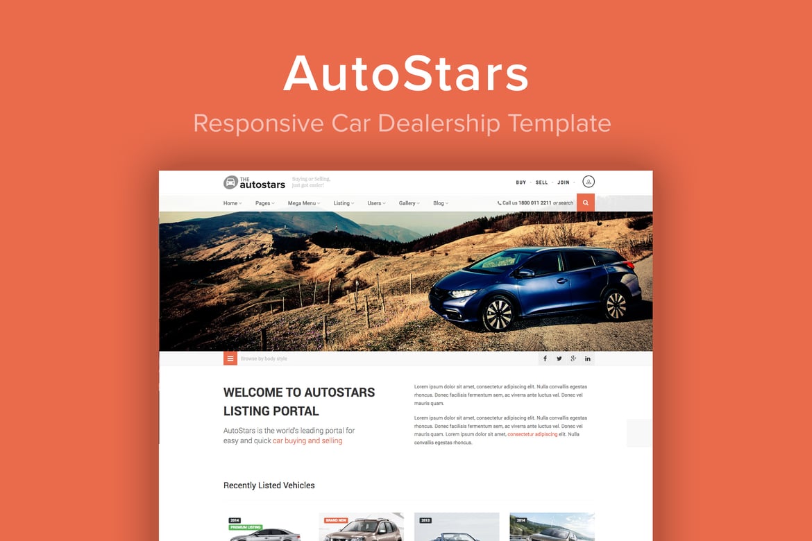 AutoStars - Template Website Dealer Mobil yang Responsif dan Modern