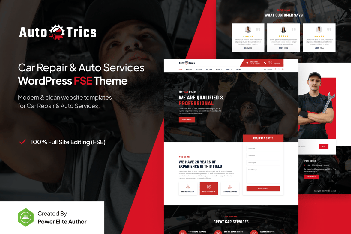 AutoTrics – Tema WordPress Terbaik untuk Servis dan Perbaikan Mobil