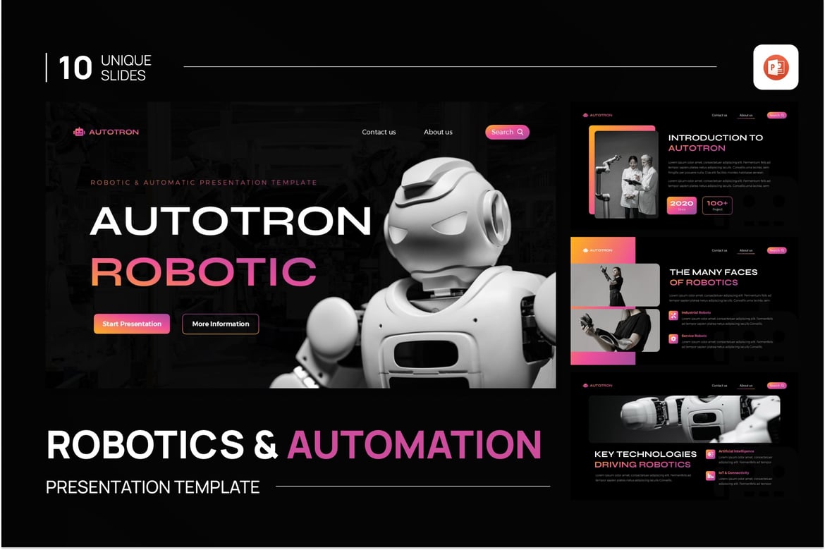 Template Presentasi Robotic Autotron yang Modern dan Futuristik