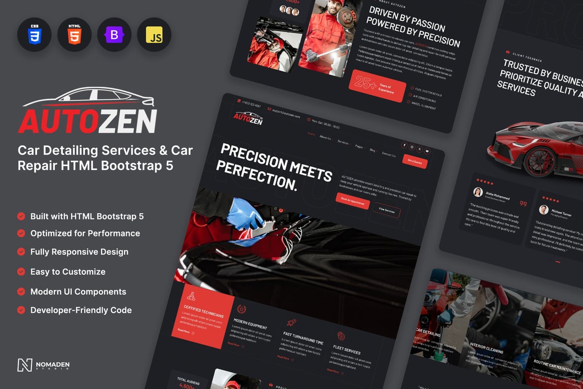 Autozen – Template Website Detailing Mobil yang Profesional