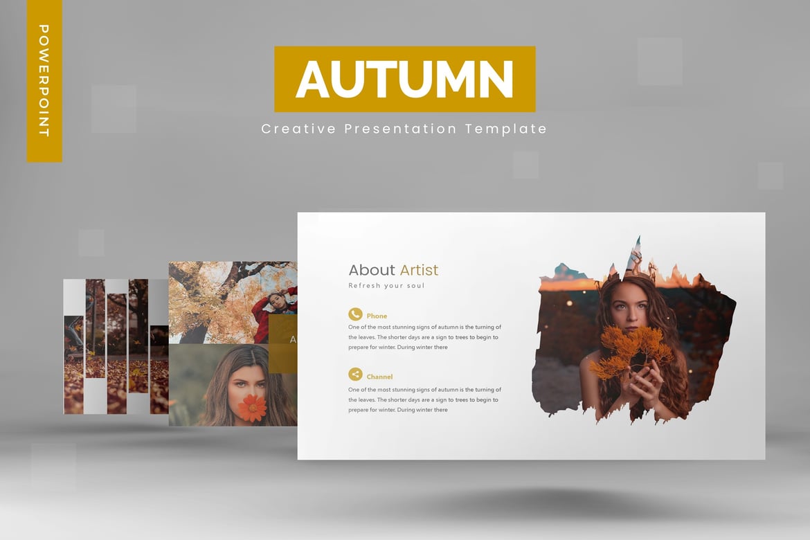 Template Presentasi PowerPoint Musim Gugur yang Menarik