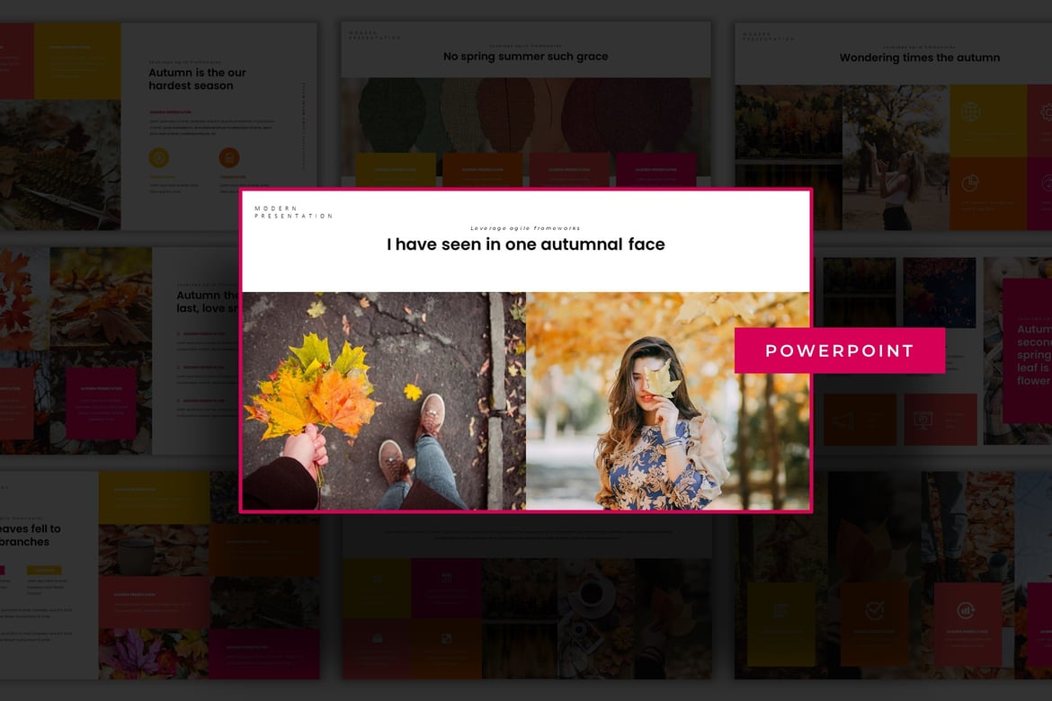Template PowerPoint Musim Gugur - Solusi Presentasi Kreatif Anda