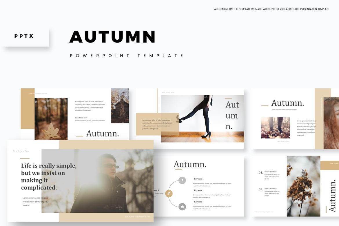 Template PowerPoint Musim Gugur yang Menawan