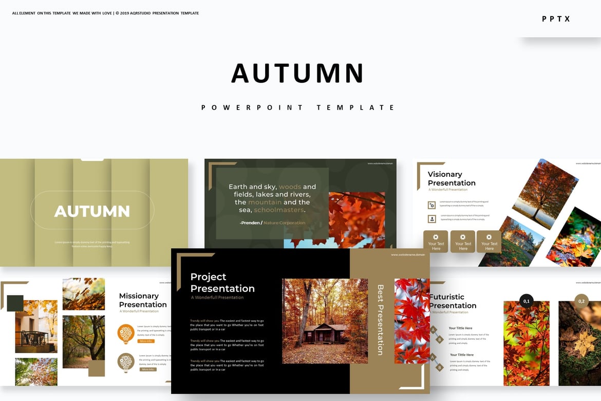 Template PowerPoint Musim Gugur yang Menarik dan Serbaguna