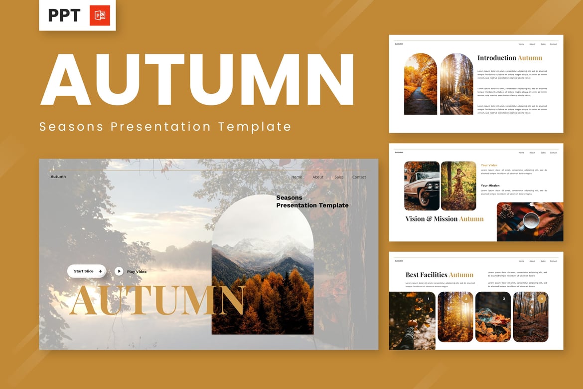Template PowerPoint Musim Gugur yang Menawan