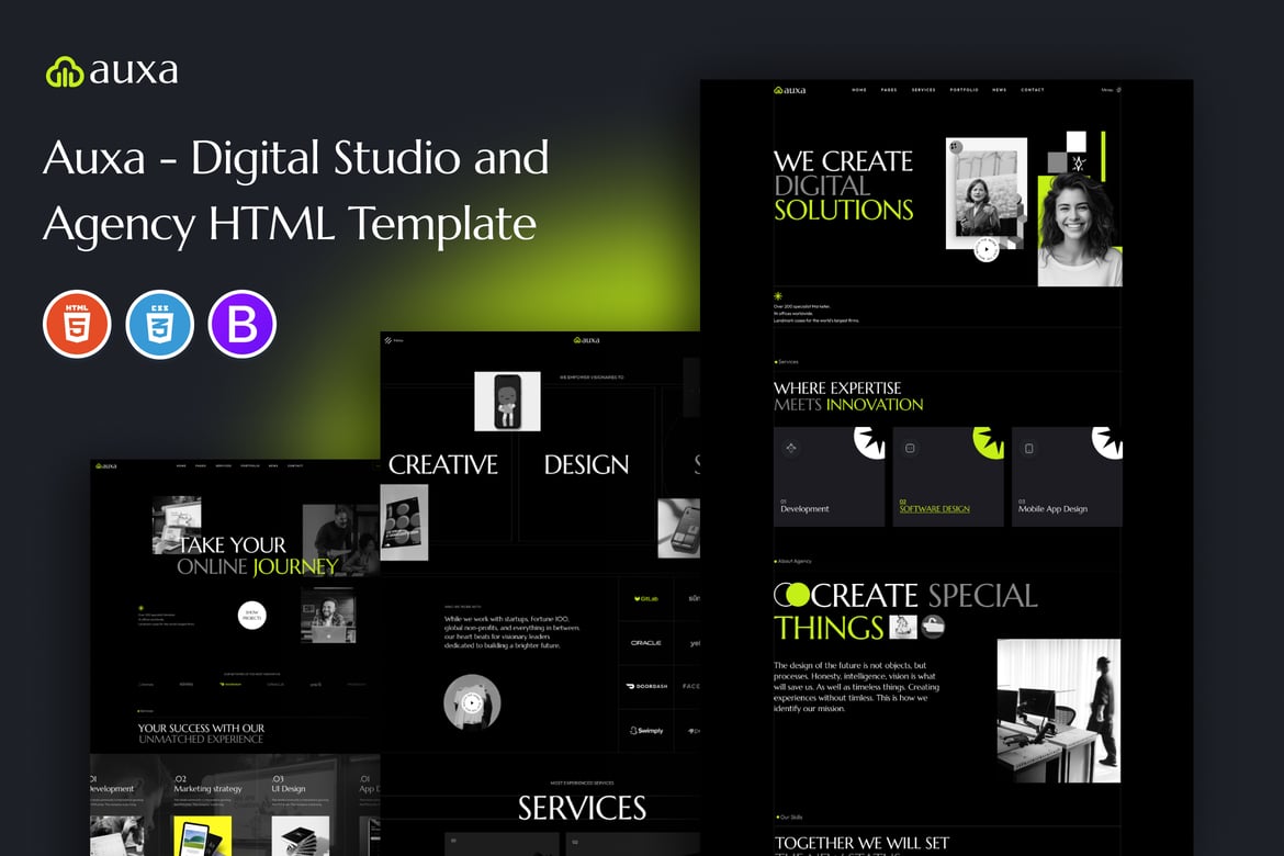 Auxa - Template Website Digital Studio dan Agensi Kreatif