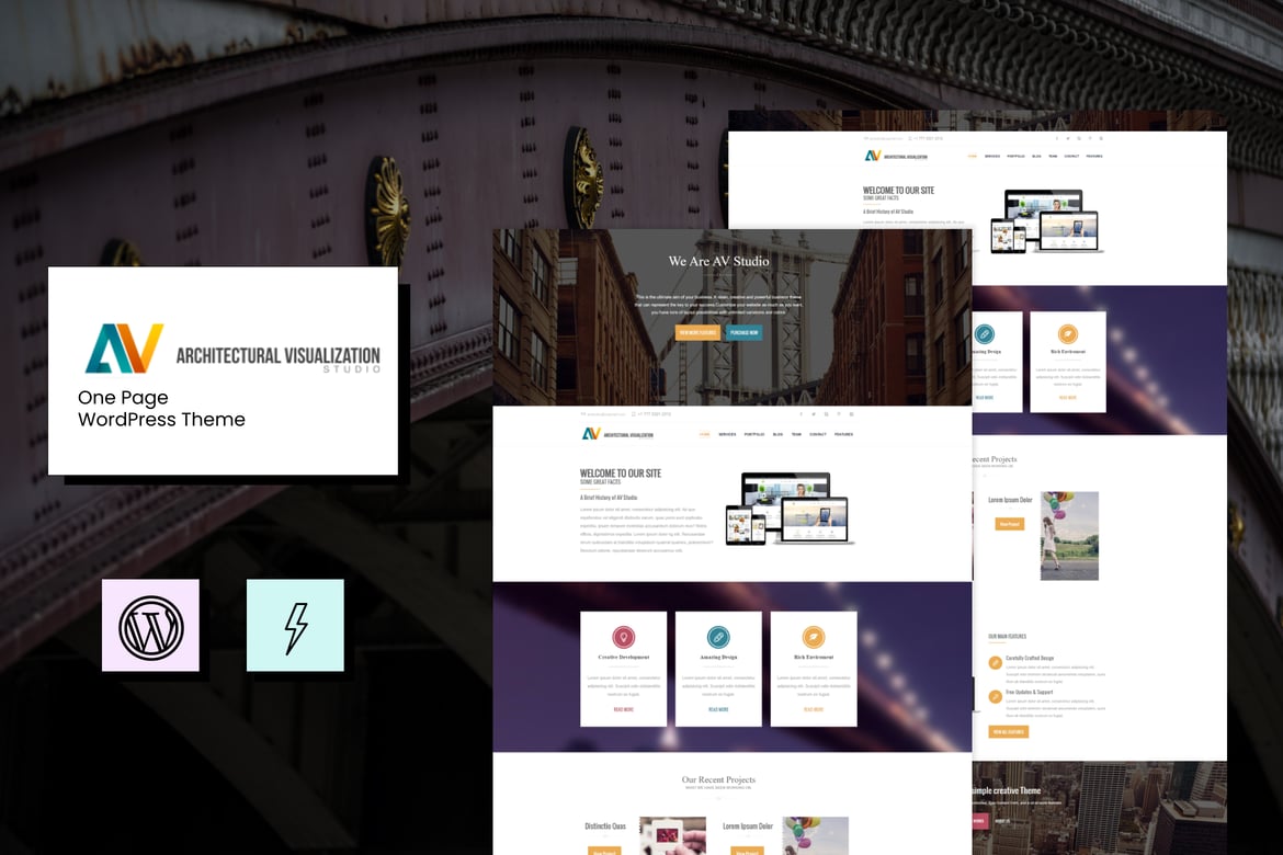 AV Studio - Tema WordPress Satu Halaman yang Profesional