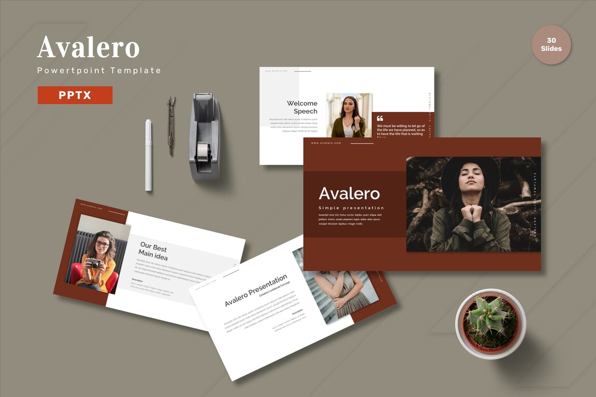Avalero - Template Presentasi PowerPoint yang Menarik