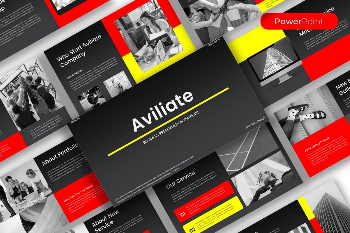 Template PowerPoint Bisnis Avliate - Solusi Presentasi Profesional