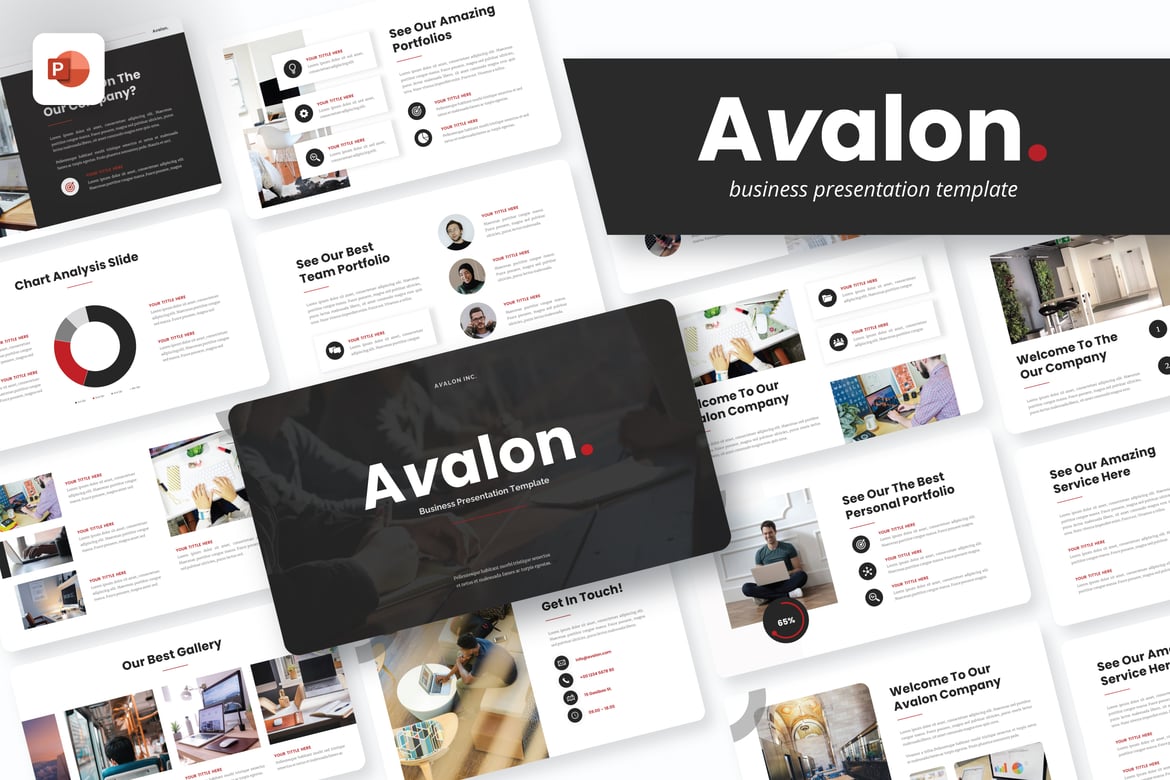 Template PowerPoint Avalon untuk Presentasi Bisnis yang Menarik