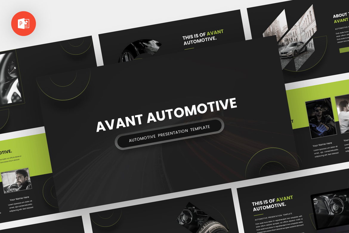 Template Powerpoint Otomotif Avant - Desain Profesional dan Modern