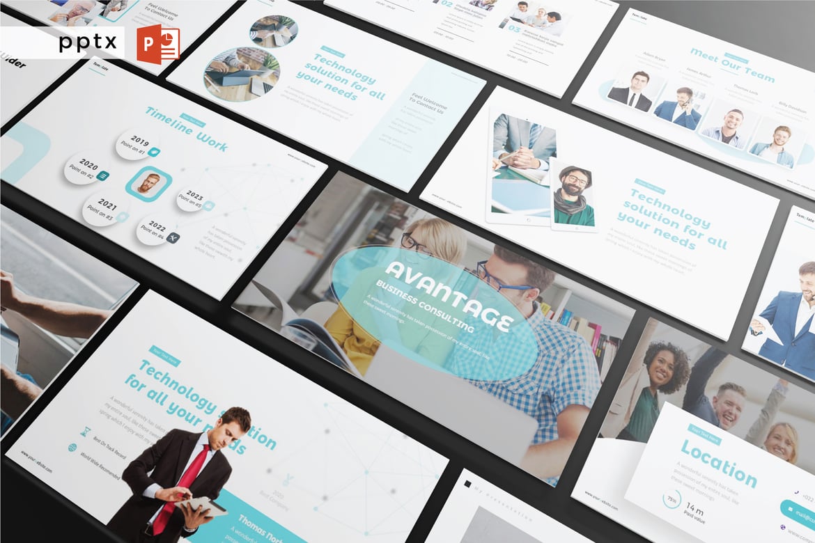 Template Presentasi PowerPoint AVANTAGE V386 - Modern dan Profesional