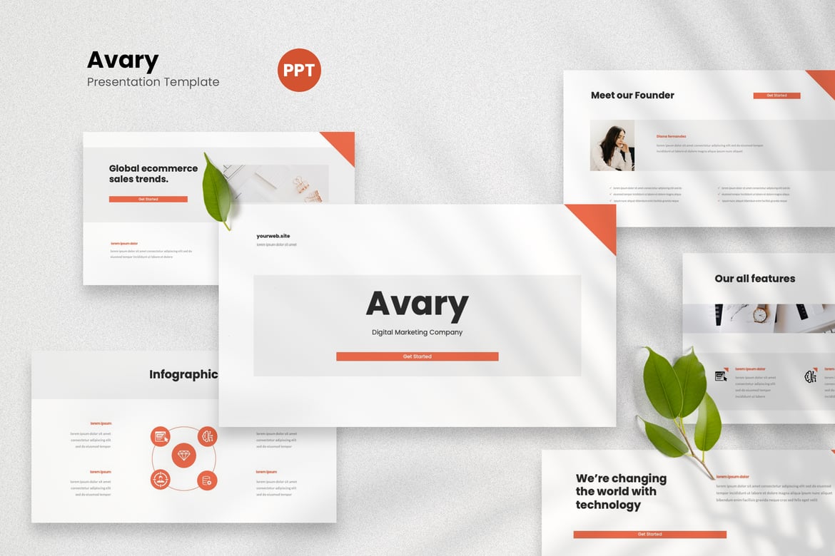Template Presentasi PowerPoint Digital Marketing Avary yang Menarik
