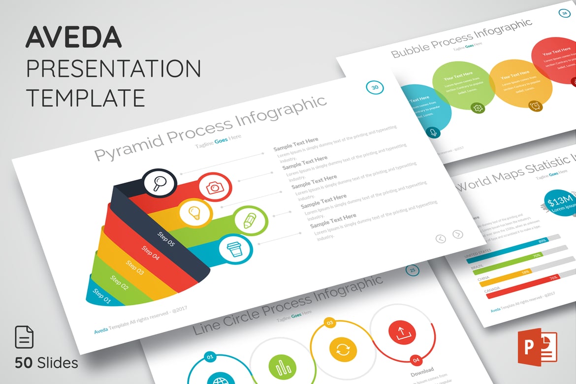 Template Presentasi PowerPoint Aveda - Modern dan Serbaguna