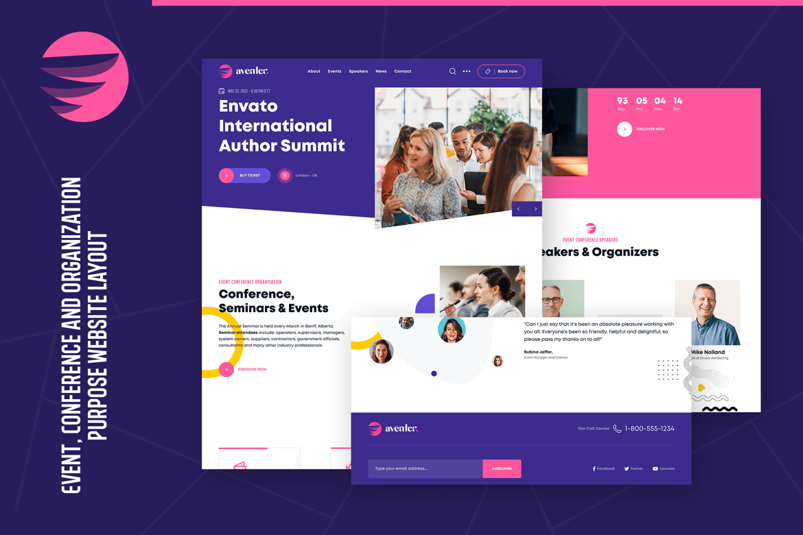 Aventer | Template Website Konferensi dan Acara yang Modern