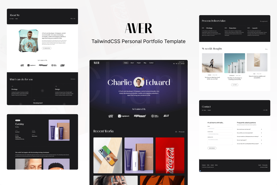 Aver - Template Website Portofolio dan Blog Modern