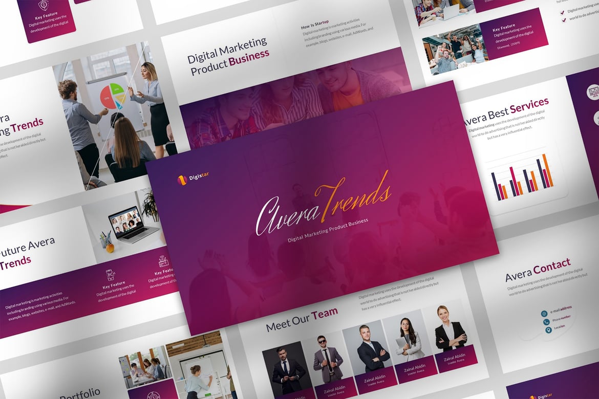Template Powerpoint Avera untuk Presentasi Profesional