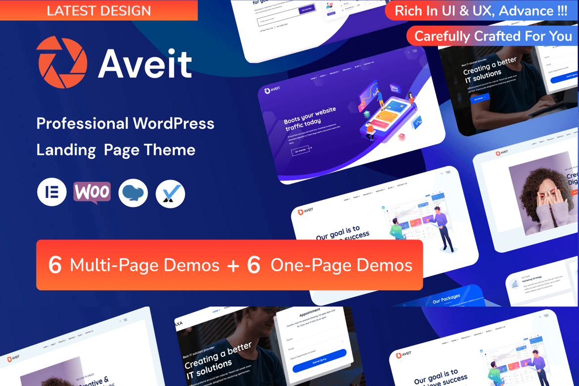 Aveti - Tema WordPress Landing Page Elementor yang Modern dan Serbaguna